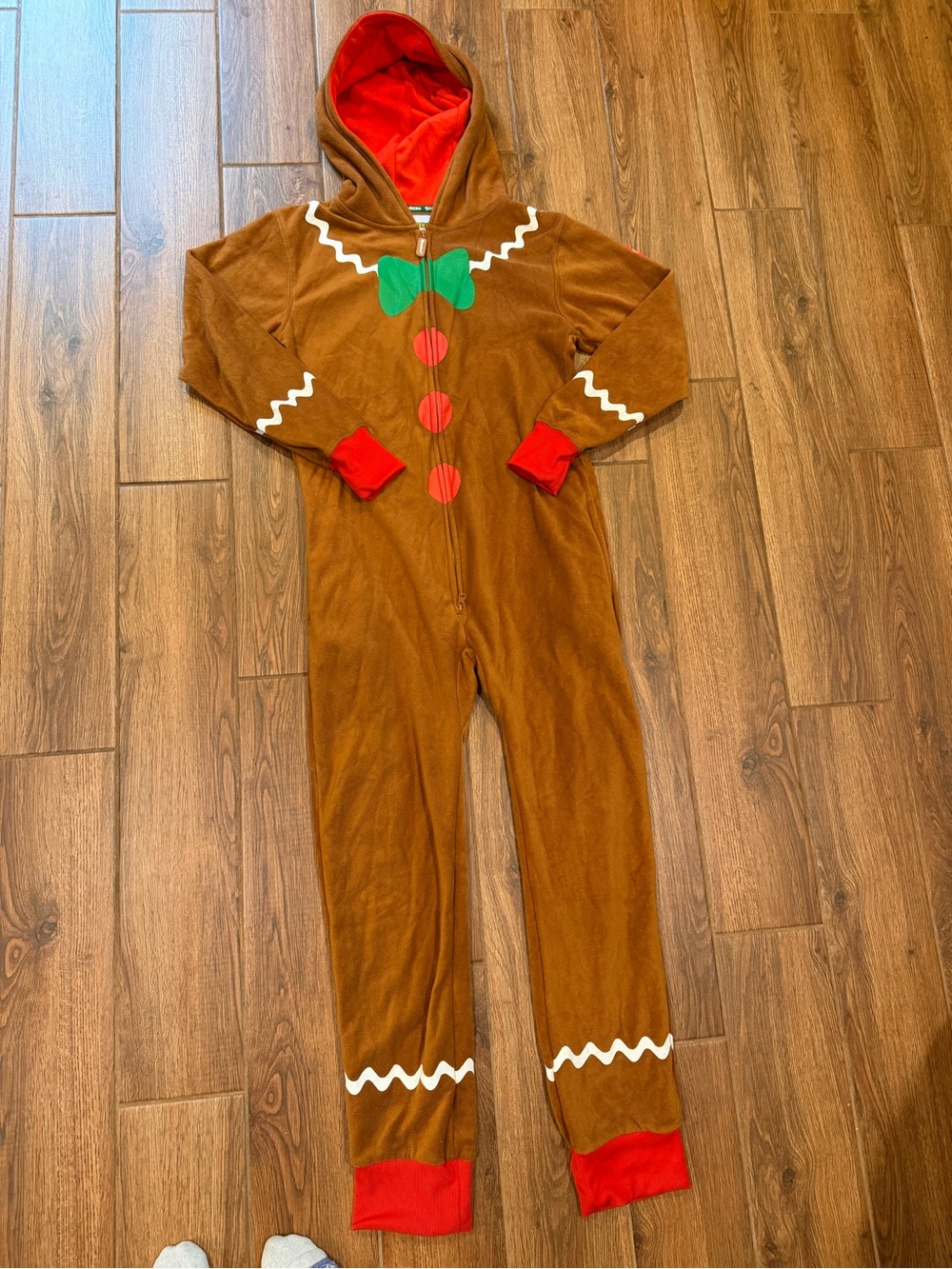 Tipsy Elves Brown Gingerbread Hooded Onesie / men’s small